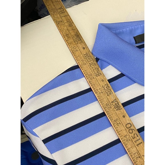 RLX Ralph Lauren Mens Striped Golf Polo Size L Short Sleeve Wicking Stretch EUC - Picture 4 of 9